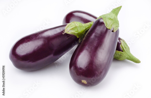 Aubergine (eggplant) isolated on white