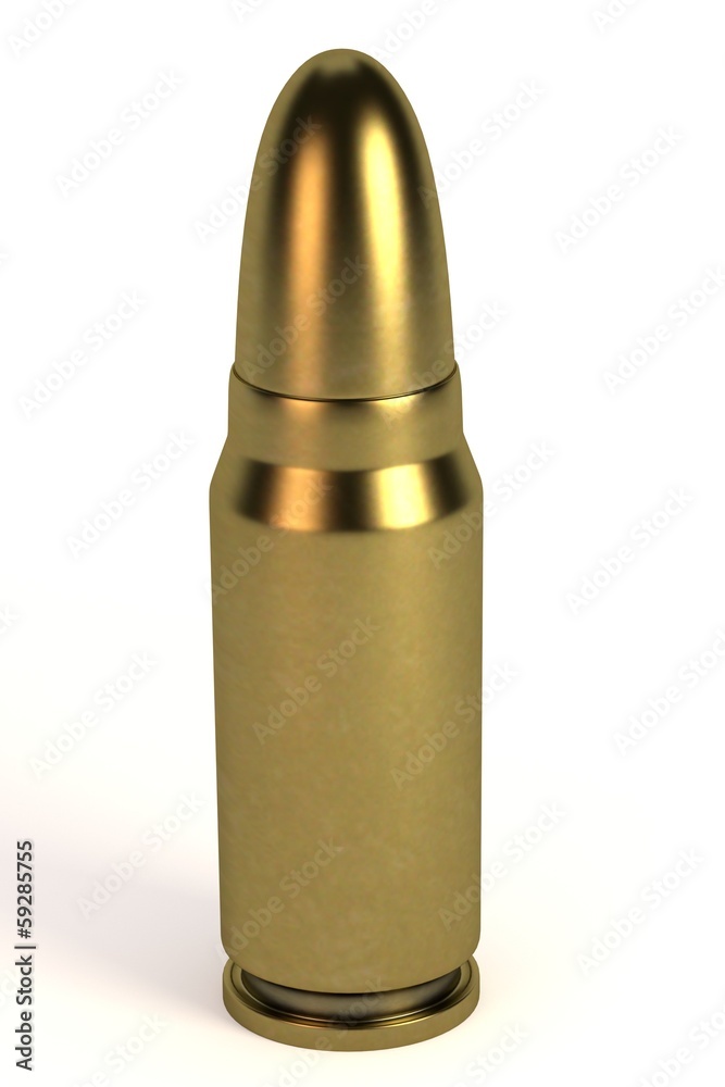 realistic 3d render of bullet