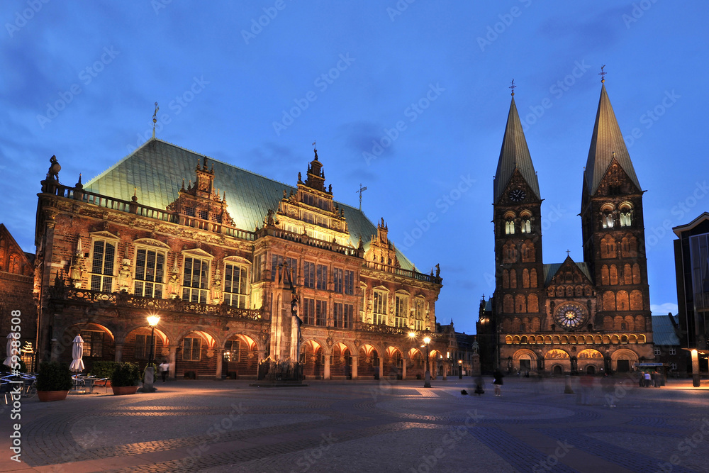 Bremen city hall and cathedral