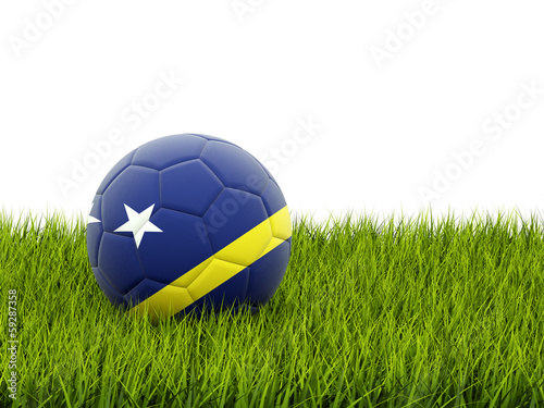 Football with flag of curacao