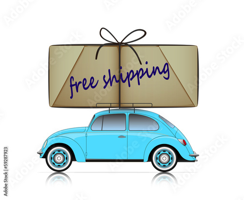 compact car with free shipping parcel