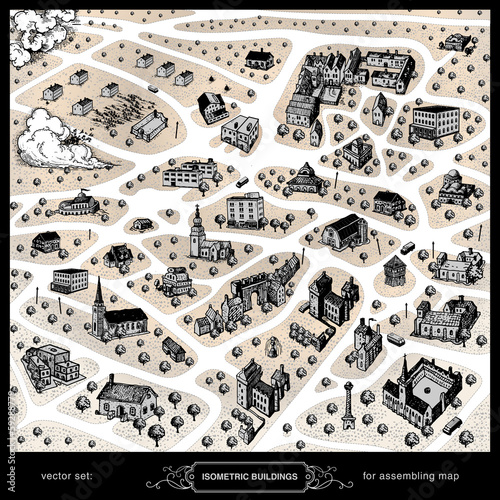 isometric buildings for assembling map