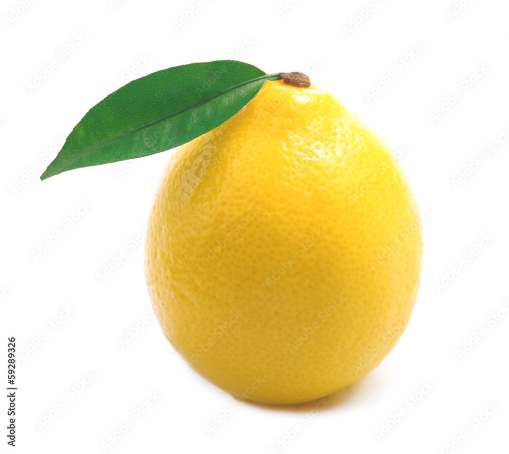 Ripe lemon isolated.
