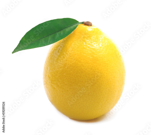 Ripe lemon isolated.
