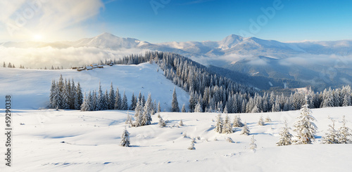 Sunny morning in the mountains