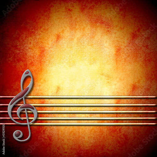 musical background with treble clef and  staff   blank
