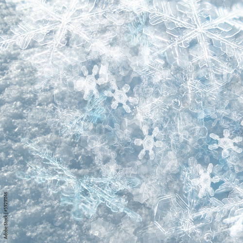 Winter background from snowflakes