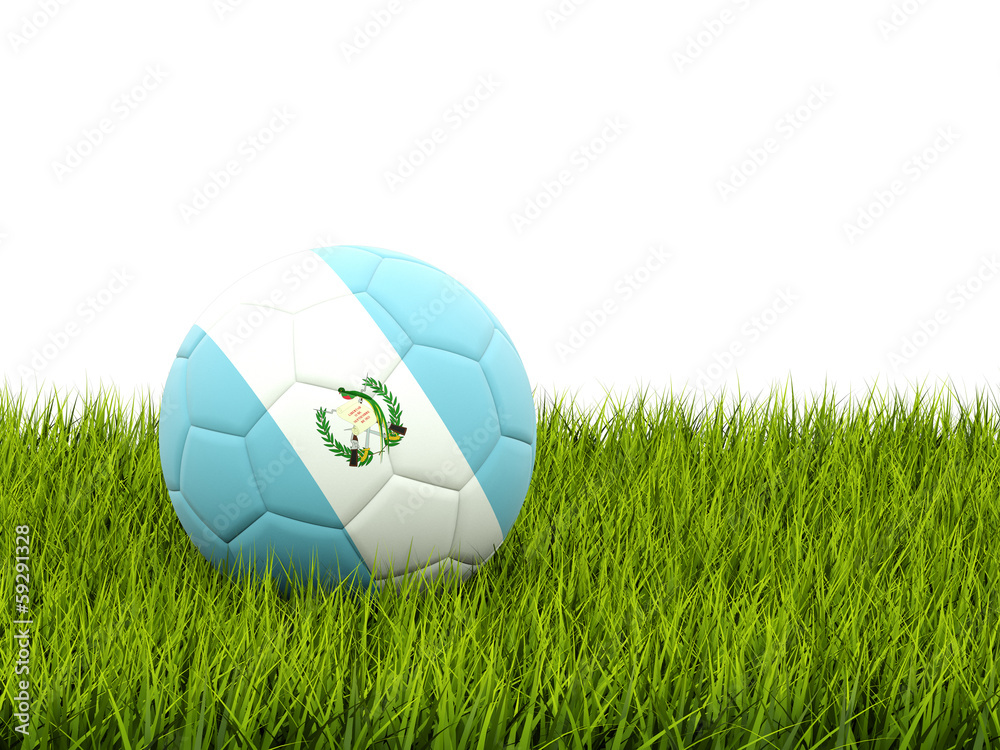 Fototapeta premium Football with flag of guatemala