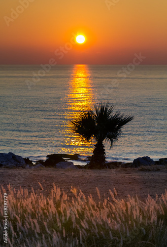 A beautiful sunset on the Sicilian coast