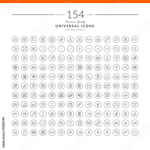 Set of universal icons for web and mobile