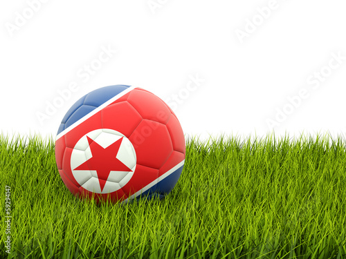 Football with flag of korea north