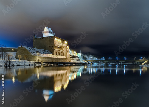 Narva - The Long Herman Castle. Night view