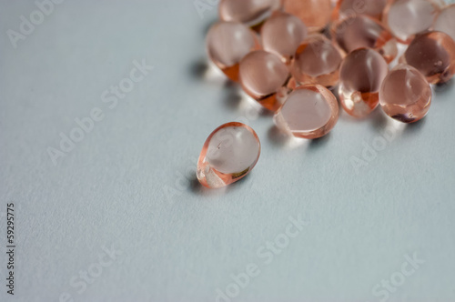 Pink teardrop glass beads