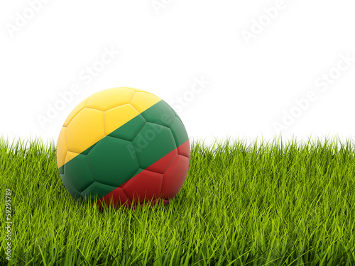 Football with flag of lithuania