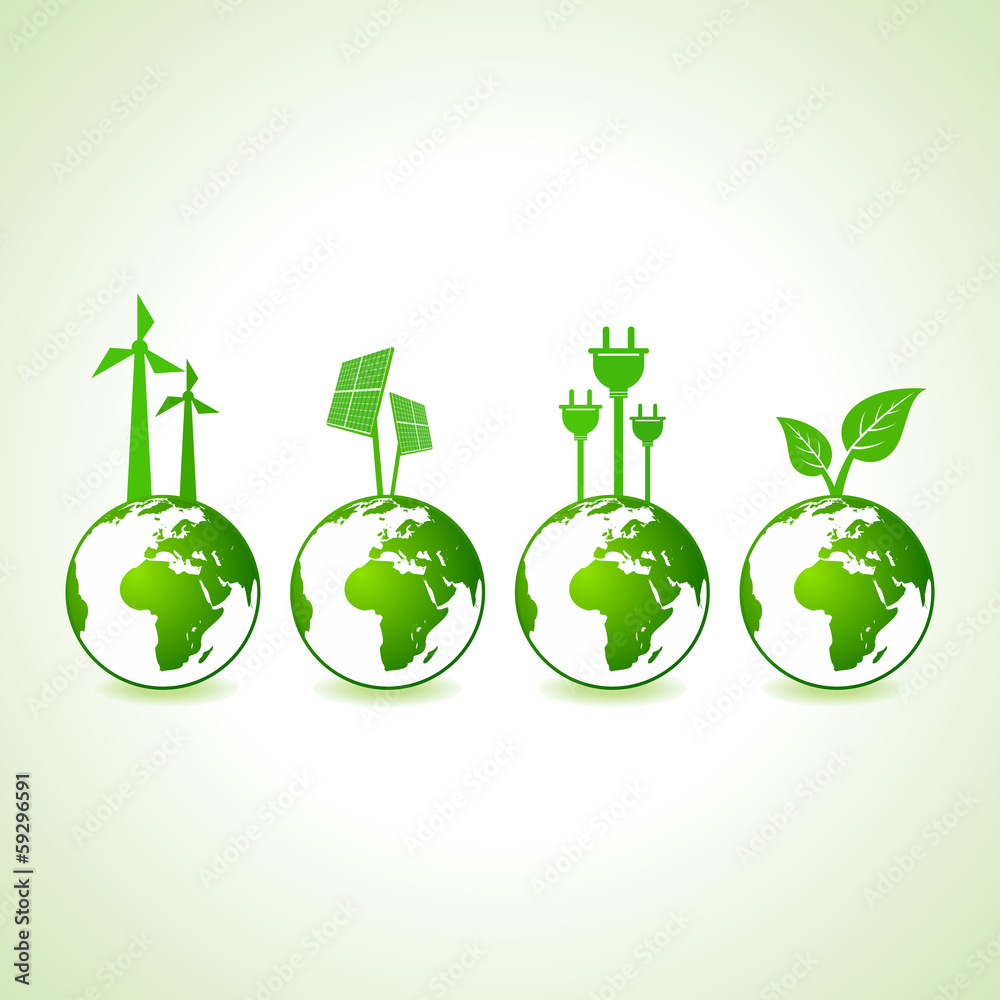 Ecology concept with earth stock vector