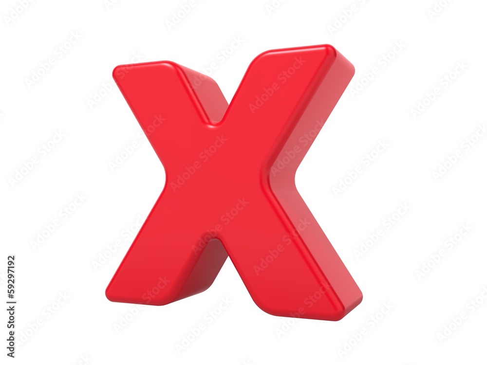 Red 3D Letter X. Red 3D Letter X.
