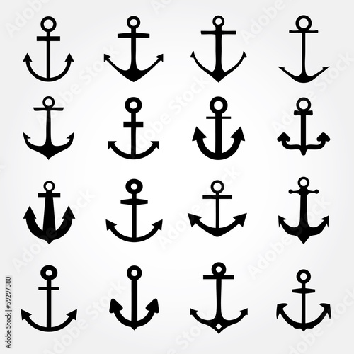 Set of anchor symbols or logo template vector © alvaroc
