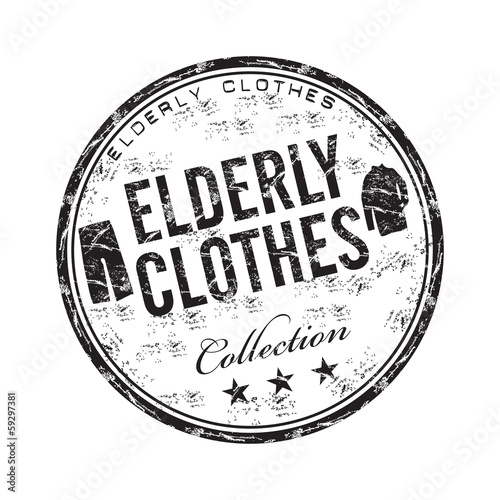 Elderly clothes grunge rubber stamp
