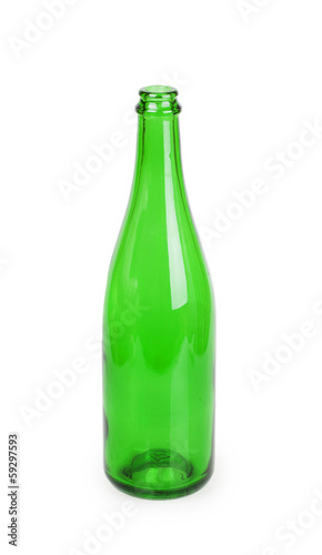 close up of a green champagne bottle