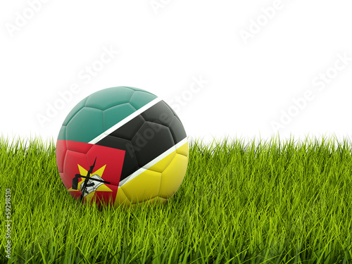 Football with flag of mozambique