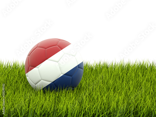 Football with flag of netherlands