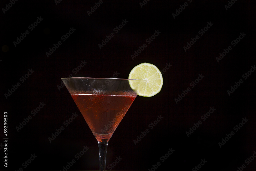 Fresh cocktail on dark background