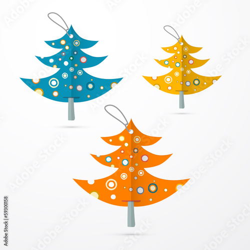 Abstract Paper Tree Set with Strings