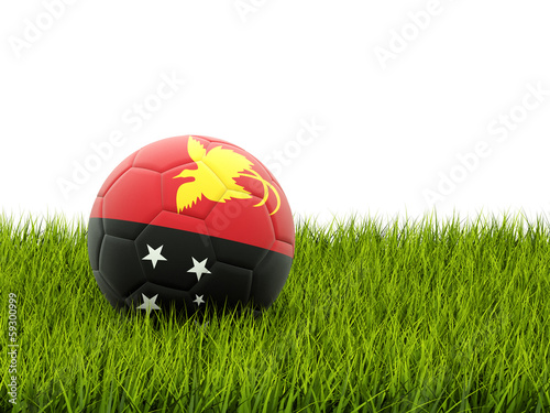 Football with flag of papua new guinea