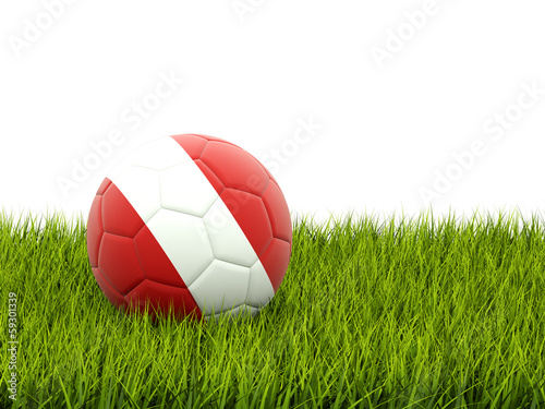 Football with flag of peru