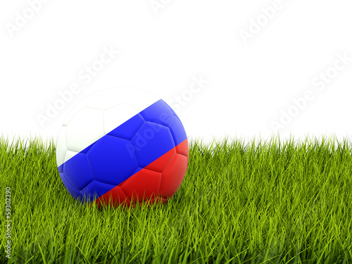 Football with flag of russia