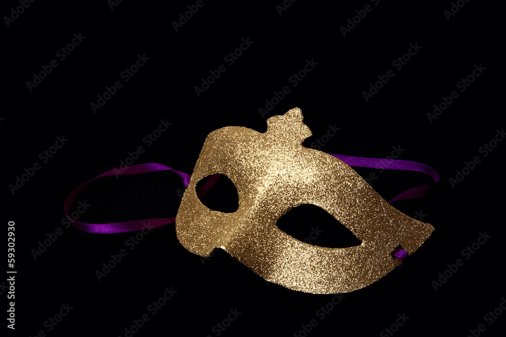 Naklejka premium Karnawałowa złota maska