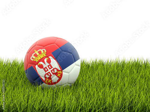 Football with flag of serbia