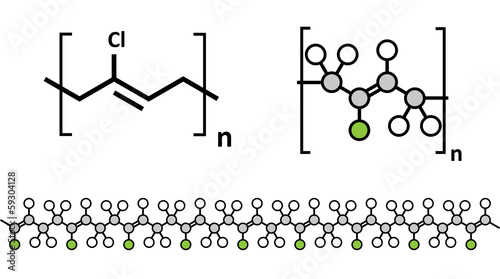 Neoprene (polychloroprene) synthetic rubber, chemical structure