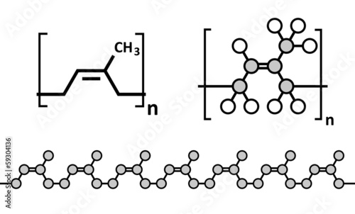 Natural rubber (cis-1,4-polyisoprene), chemical structure.