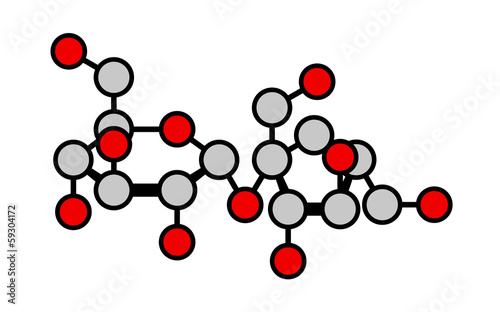 Sucrose (table sugar, saccharose) molecule.