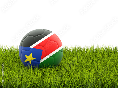 Football with flag of south sudan