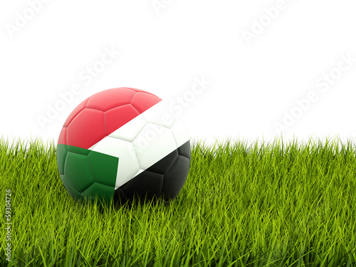 Football with flag of sudan