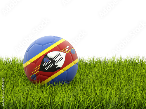 Football with flag of swaziland