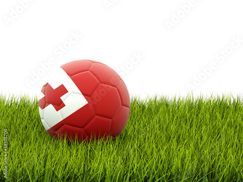 Football with flag of tonga