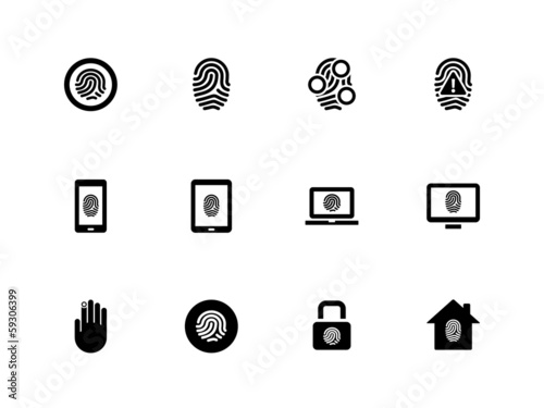 Fingerprint icons on white background.