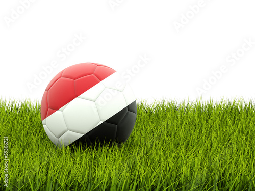Football with flag of yemen