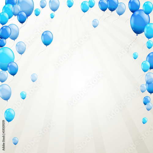 Vector illustration of blue balloons