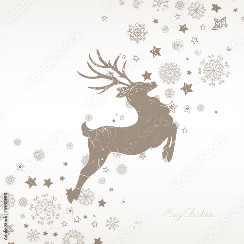 Vector Illustration of an Abstract Christmas Reindeer