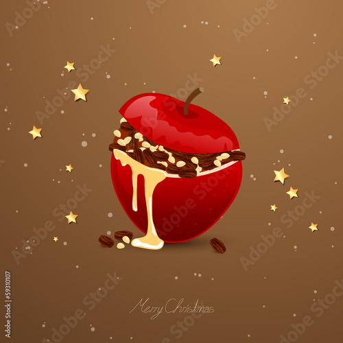 Vector Illustration of a Baked Apple