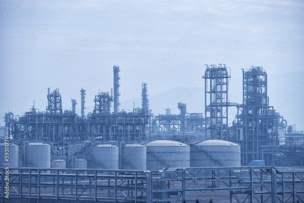 gas processing factory. landscape with gas and oil industry gas processing factory. landscape with gas and oil industry