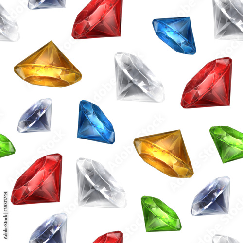 Gems seamless background, vector