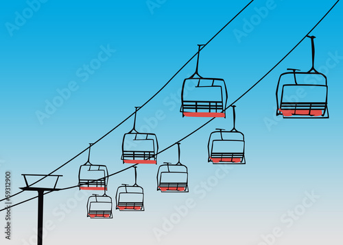 Chairlift winter sport background