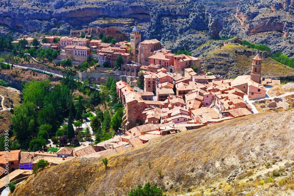 General view of town at Aragon in summer