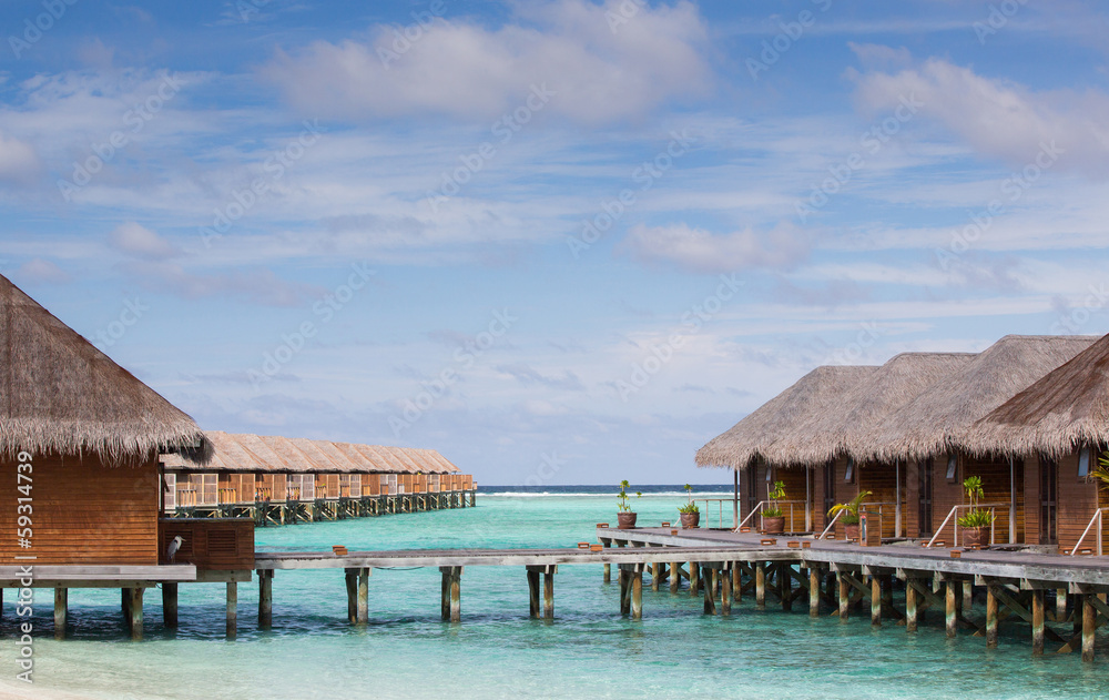 Beach bungallow and water villa