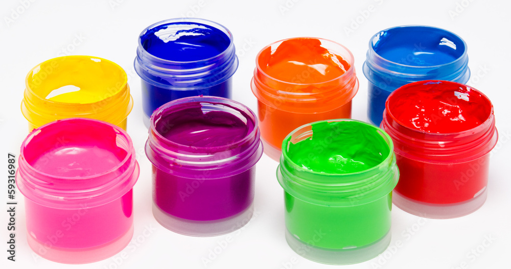 Gouache paint isolated on a white Gouache paint isolated on a white